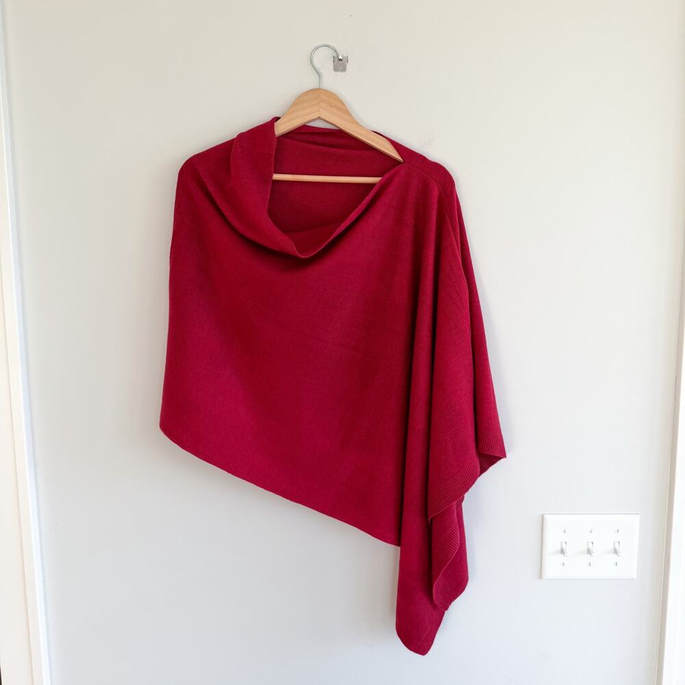 Kerisma Eden II Wool Blend Poncho in Berry Red OS